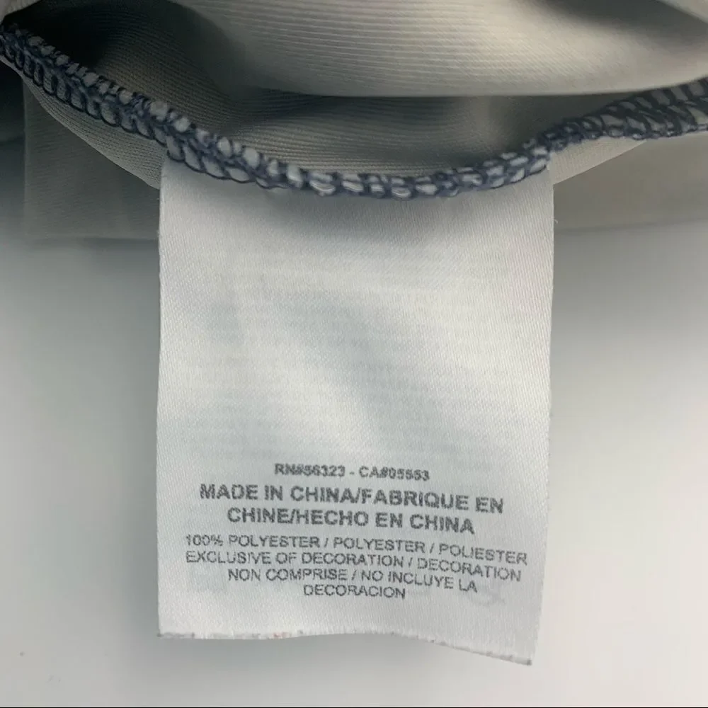 Nike blue white top tie dye elastic waist medium (c1)